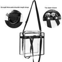 BAGAIL Bolsas Transparentes Aprobadas por el Estadio Bolso de Mano Transparente con Cierre de Cremallera Bandolera Bandolera con Correa Ajustable - details 68