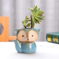 Fox cerámica jugosa mini hermosa flor en forma de pequeña ETA, bonsái, dibujos animados TER, decoración del hogar ETA - details 3
