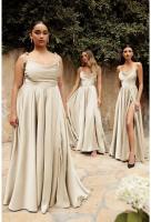 Vestido de Graduación Largo para Mujer Traje Elegante de Denim con Escote Alto, Espalda Descubierta, Cremallera en la Espalda, Ocasiones Formales, 2025 - details 66