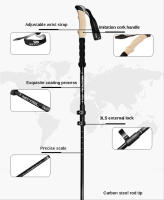Palo De Camuflaje Ultraligero De Aluminio Para Senderismo Y Escalada 135CM Plegable Con Mango De Goma Y Punta De Acero Carbono-Tungsteno - details 1