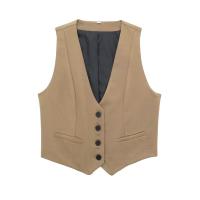 BUNO-moda para mujer, chalecos lisos de un solo pecho, chaleco Vintage sin mangas, chaquetas femeninas elegantes para mujer, camisetas sin mangas - details 1
