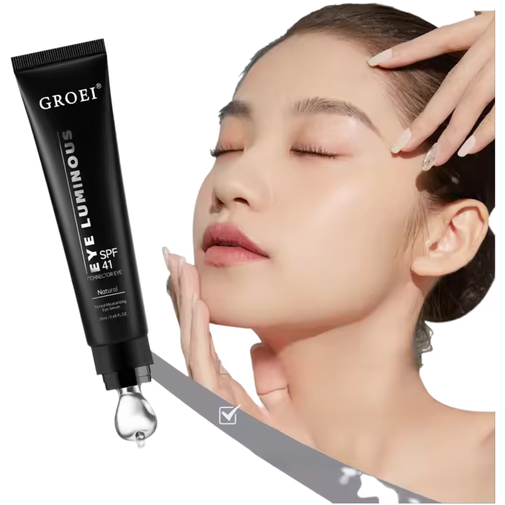 GROEI Crema Hidratante para Ojos de Color Natural - Protector Solar Mineral Ligero para Ojeras y Arrugas 20 ml - 1