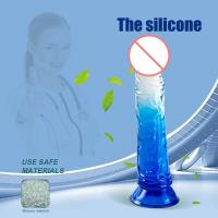 Muggle de Cristal Jelly Grande Silicona Penis para Mujeres Estimulador de Punto G-spot - details 4