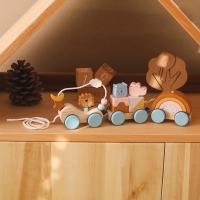 Juguetes Montessori de madera, bloques de animales, estrellas, Luna, tren envolvente, juguete de apilamiento de coordinación - details 16