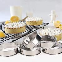 Anillos de tarta para Muffin de acero inoxidable, para hacer alimentos, pastel de frutas, galletas, anillo de tarta doble enrollado, accesorio de cocina de 8/9/10cm, 1 Uds. - details 18
