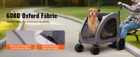 SucceBuy Cochecito para Mascotas, Cochecito para Perros de 4 Ruedas con Frenos, Capacidad de Peso de 160 Libras, Altura Ajustable, Ventanas de Malla Transpirable - details 3
