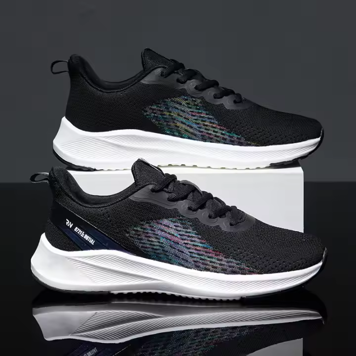 Zapatos deportivos y de ocio para hombre, de malla fina tejida con mosca - 1