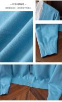 Cardigan de Punto para Hombres Vestido Suelto de Una Botónada con Cuello en V Color Sólido - details 26