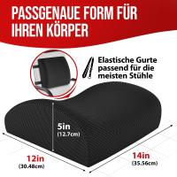 Cojín ortopédico para asientos de sillas de oficina, cojín lumbar para sillas, coche, cojín lumbar de espuma con memoria, funda lavable, juego de cojines lumbares para coche, respaldo de silla de oficina, cojín para glúteos - details 0