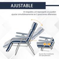 Sillas de Jardín Plegables de Acero Gravedad Cero Respaldar Ajustable en 5 Posiciones Reposapiés - details 3