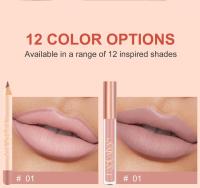 HANDAIYAN Lápiz Delineador de labios mate, taza antiadherente de larga duración, no se decolora, resistente al agua, terciopelo pigmentado, Kit de brillo de labios, Cosméticos de belleza, maquillaje Gif - details 5