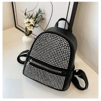 Mochila casual simple, moderna y de gran capacidad, diamantes de imitación de gas extranjero, bolsa de gas extranjero. - details 30