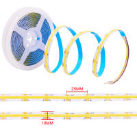 Tira de luces LED COB CCT, cinta Flexible de alta densidad, regulable, FOB, 608 K a 2700K, iluminación cambiable, DC12V, 24V, 6500 Led/m - details 5