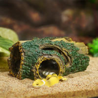 Tanque de peces paisajismo acuario árbol agujero refugio adornos, tocon de árbol musgo pez camarón lagarto, accesorios para mascotas decoraciones - details 0