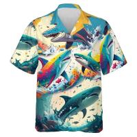 Ropa de playa hawaiana para hombre con estampados de animales interesantes, camisa con cuello de surf Aloha, vacaciones, manga corta, Hola - details 5
