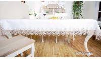 Caminos de mesa de comedor circulares cuadrados, diseño de mantel bordado ENCE, blanco beige, utilizado para restaurantes, bodas y fiestas - details 3