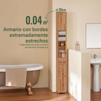 Mueble de Baño de Alto Estante Estanterías con 2 Puertas y Cajón Blanco Tamaño 20x20x180cm - details 13