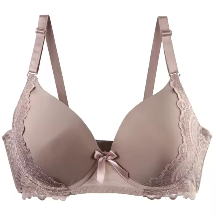 Sujetador de Encaje Sexy Ropa Interior de Copa Grande Patrón de Herringbone Algodón - 1