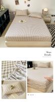 Plaid Style Fitted Sheet Skin-friendly Bed Cover Elastic Bedsheet for Girls Boys Room couvre lit Home Bed Linen(No Pillowcase) - details 13