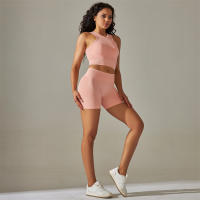 Camiseta Deportiva sin Costuras Conjunto de Gimnasio para Mujer Leggings de Yoga de Cintura Alta Traje de Fitness Type de Patrón Sólido Material Exterior y Lining de Poliéster Temporada Primavera/Verano - details 20