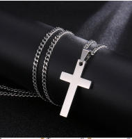 Collar Cruz de Acero Inoxidable Encanto de Cadena Punk Hip Hop para Mujeres Hombres - details 3