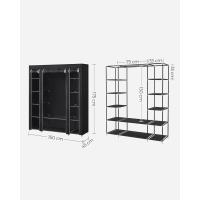 Armario de Tela 12 con Barra y Estantes Armario Estable para Dormitorio, Vestidor 150 x 45 x 175 cm - details 30
