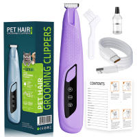 Cortadora de pelo para mascotas multicolor, recargable con luz LED, portátil, segura para gatos, perros, pata/pie/oído/ojo, cortadora de pelo eléctrica para mascotas - details 0