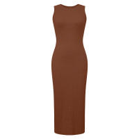 Elegante Vestido de Playa para Mujer en Verano Moda Casual de Punto sin Mangas Cuello Redondo - details 10