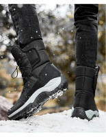 Botas de nieve cálidas y afelpadas para hombre, botines informales de alta calidad, impermeables y antideslizantes, para senderismo y trabajo en invierno - details 9