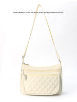 Bolso bandolera para mujer, mochila de hombro de alto valor, bolso de hilo bordado con rombos, bolso portátil de gran capacidad - details 1