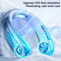 Mini ventilador portátil para colgar en el cuello, con pantalla digital, sin aspas, recargable por USB - details 10