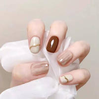 Uñas postizas reutilizables para mujer y niña, uñas postizas con pegamento suave y brillante, 24 piezas - details 6
