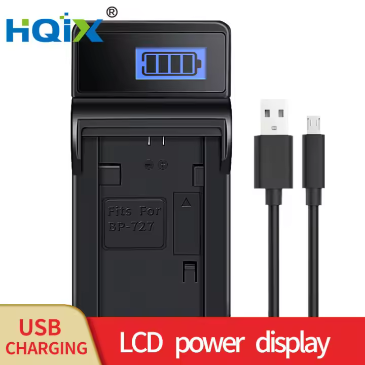 HQIX-cargador de batería para cámara Canon iVIS HF R82 VIXIA HF R30 R32 R300 R600 LEGRIA HF M500 M506 M56 M52 M50, BP-727 - 1