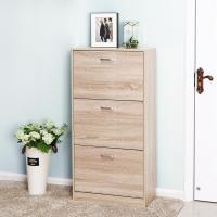 Armario de Madera de 3 Pisos Diseño con 3 Puertas Abatibles Ideal para Entrada Estrecha, Pasillo, Sala de Estar 60 x 24 x 120 cm Marrón Rústico - details 10
