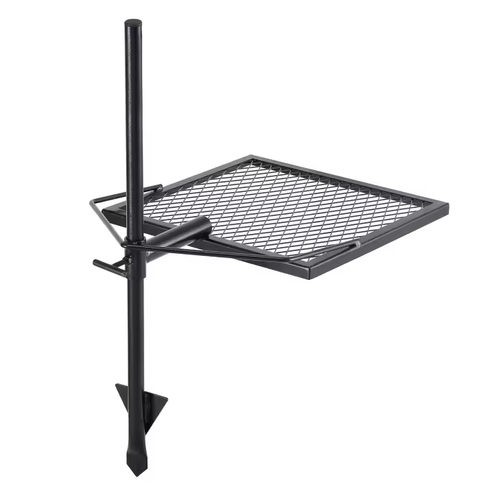 SucceBuy Parrilla giratoria para fogata, acero resistente, rejilla de cocción ajustable, para barbacoa al aire libre - 1