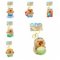 Llavero de capibara de peluche suave de dibujos animados, estilo isla, colgante para bolso, muñecos de capibara, adornos colgantes, lindo llavero para coche, regalos - details 1