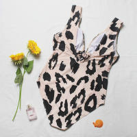 2025 nuevo vientre con fugas de una pieza de talla grande para mujer, traje de baño de mujer gorda, bikini, traje de baño de punto de leopardo - details 4