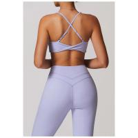 Fiess Sujetador de yoga para mujer, parte de atrás bonita, top deportivo de nailon, sujetador cruzado sexy transpirable, adecuado para gimnasio de mujer - details 14