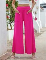 Pantalones de verano para mujer con cintura elástica, bolsillos, estilo chic y elegante - details 17