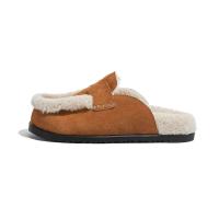Zuecos de felpa cálidos para invierno y nieve para mujer, zapatos informales de piel para mujer con suela gruesa antideslizante para exteriores, zapatillas tipo mula - details 6