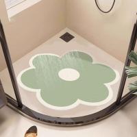 Alfombra de baño con forma de flor de PVC para el hogar, alfombra antideslizante de secado rápido, alfombra de baño hueca absorbente de agua para pasillo - details 6