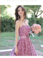 Vestido de noche corto para banquete, fiesta de cumpleaños para mujer, vestido de alta sociedad francés sin tirantes ligero de lujo - details 8
