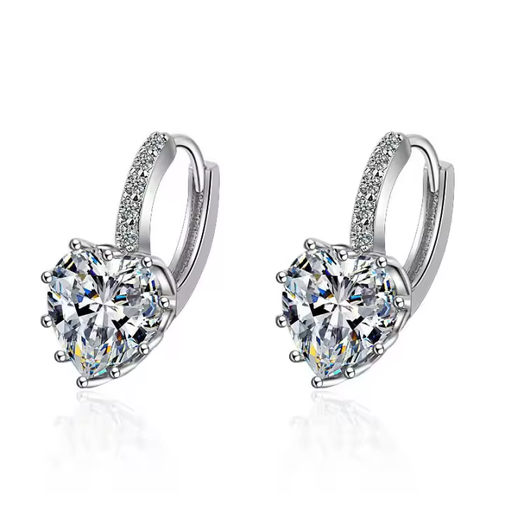 pendientes de plata de ley 925 para mujer, aretes redondos con forma de flor pequeña, regalo de joyería - 1