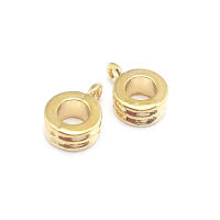 Círculo redondo de latón de Color dorado de 18K, pulseras con agujeros grandes, collares de cuentas, colgantes, conectores, suministros para fabricación de joyas - details 54