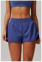 Yoga mujeres Fiess correr ciclismo transpirable deportes cintura alta entrenamiento gimnasio pantalones cortos bolsillo falso dos piezas - details 1