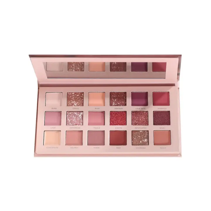 Paleta de 18 sombras de ojos perlados, Rosa del desierto, sombras de ojos de pareja, brillantes y terrosas de larga duración - 1
