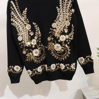 Conjunto de 2 piezas para mujeres, chándal con flores, lentejuelas y perlas, top de punto y pantalón, conjunto deportivo casual - details 7