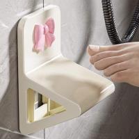 Reposapiés de ducha antideslizante, Pedal de pie para baño montado en la pared sin perforaciones, ayuda para el paso de pierna, Pedestal de reposapiés de inodoro retráctil - details 5