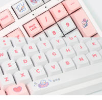 Juego de 129 teclas PBT para teclado mecánico, teclas de color rosa Steam Rabbit para Gaming, personalizadas, MX Switche, SYE-SUB, XDA - details 6