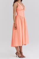 2025 nuevos modelos de primavera y verano, vestido de tirantes ajustado, vestido de temperamento con cuello en V estampado informal europeo y americano - details 22